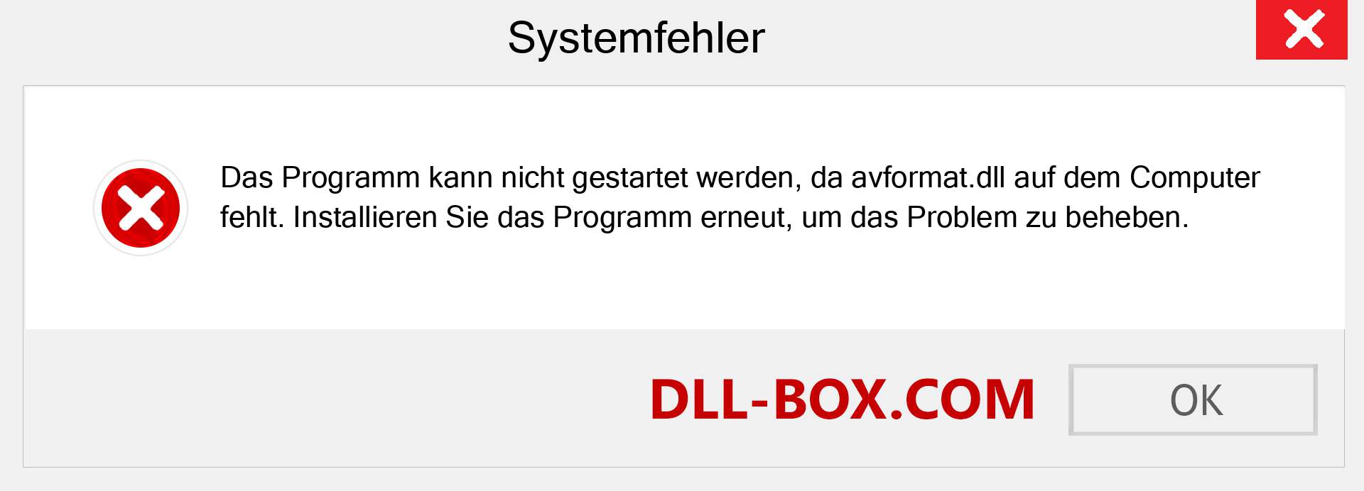 avformat.dll-Datei fehlt?. Download für Windows 7, 8, 10 - Fix avformat dll Missing Error unter Windows, Fotos, Bildern