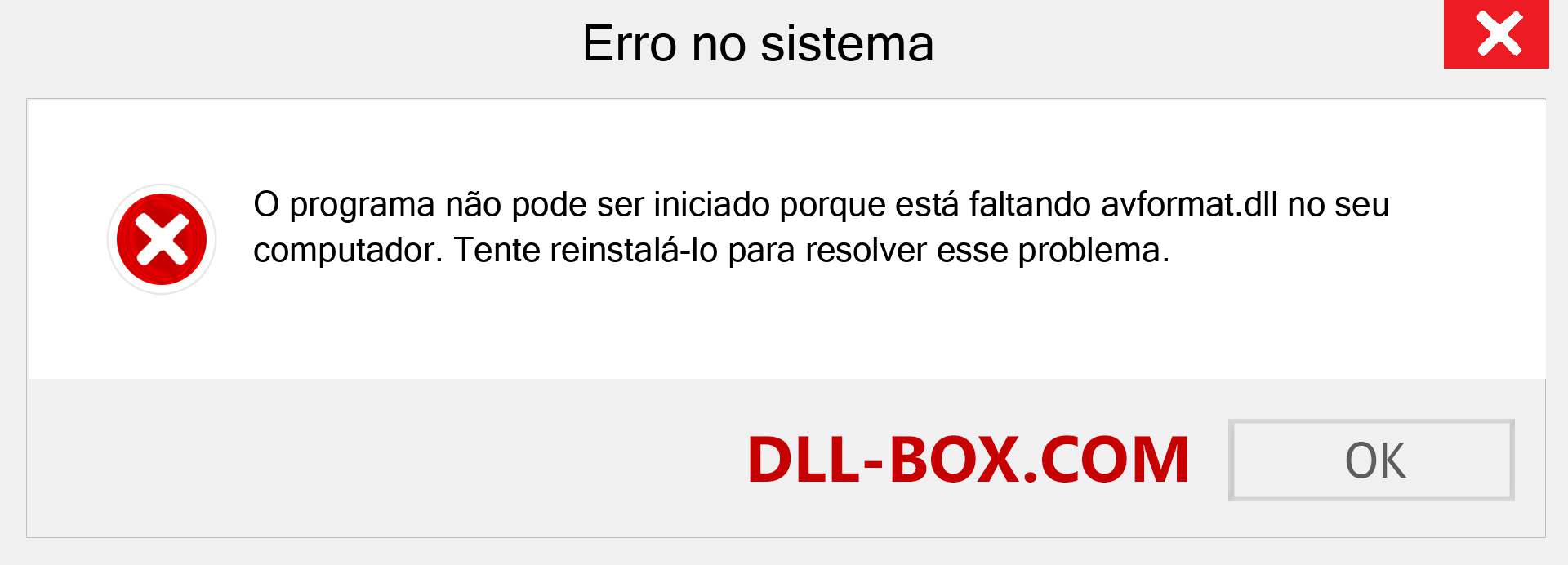 Arquivo avformat.dll ausente ?. Download para Windows 7, 8, 10 - Correção de erro ausente avformat dll no Windows, fotos, imagens